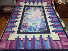 Flowers Dragonflies Panel Throw Lap Toddler Quilt Top 56