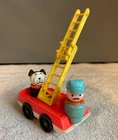 Fisher-Price Little People Play Family Firetruck with 2 People. -Vintage 1970s