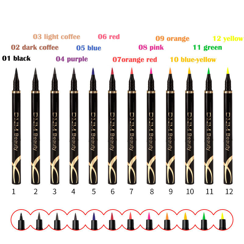 12 Stück Flüssige Eyeliner Stifte – Matt, Wasserfest, Mit Feiner Spitze Für Präzise Linien