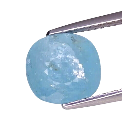 GIT CERTIFIED 4.16CTS GREENISH BLUE NATURAL PARAIBA TOURMALINE CUSHION CUT - Picture 2 of 5