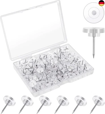 BESUCHE DEN YOOSSO- 120 Stück Reiszwecken mit Kopf, 16mm Transparente Reißzwecken Heftzwecken P