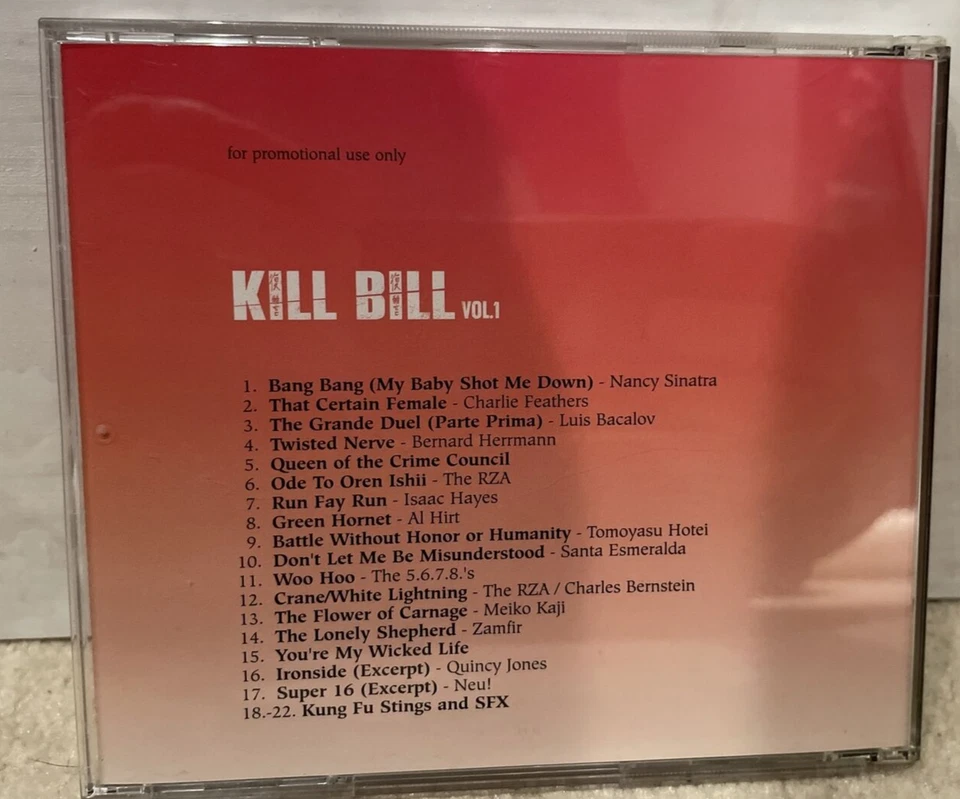 Kill Bill Vol 1 Promo *RARE* CD - AWARDS, BAFTAs VERSION / Tarantino Foto 2 de 2