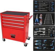 Mechanic Tool Set 238pcs w/4 Drawers Rolling Tool Cart Box Cabinet Socket Wrench
