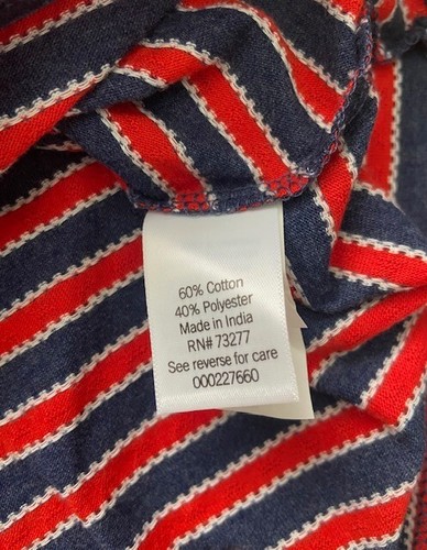 KOHL'S Sonoma Tank Top Women's Plus Size XL Red Navy Blue Striped Henley NWT - Picture 8 of 8