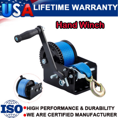 BOAT TRAILER WINCH Hand Winch 3000Lbs Heavy Duty Hook With 10M (33Ft