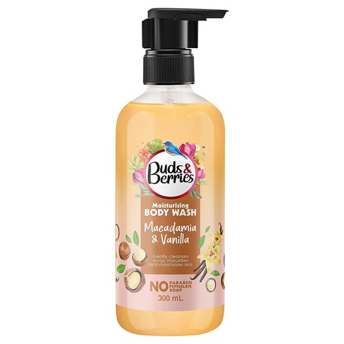 Buds & Berries Macadamia Und Vanille Extrakte, Befeuchtend Duschgel 300ml
