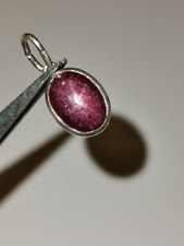Ciondolo/Pendente Doppia pietra ~Radice Rubino Stellato e Granato ~Argento 925