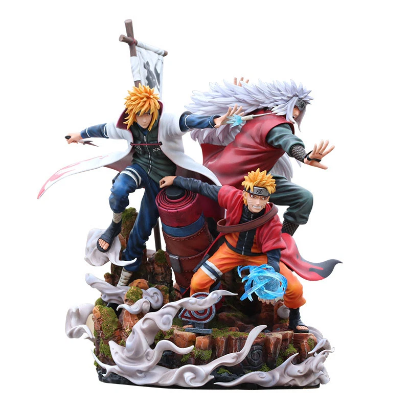 Grande Statue de collection Naruto Shippuden Uzumaki Jiraya Minato 41 cm Luxe - Photo 1/4