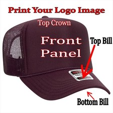 MAROON Trucker Hat Custom Printing HERE Logos Images Pictures Personalized