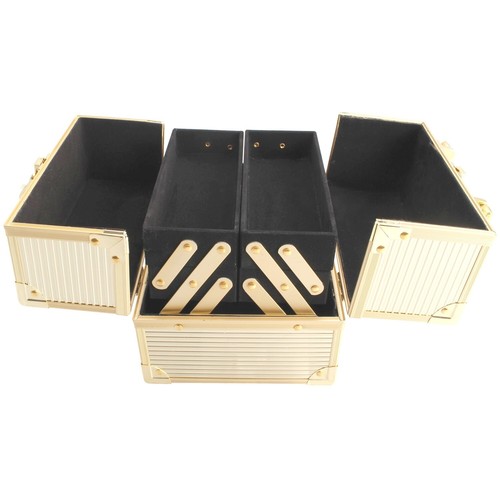 COMPACT SERIES Cosmetic Train Case Beauty Makeup Case - 4 Tier Trays - Picture 2 of 6