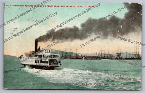 Antique Postcard 1908 Southern Pacific's Ferryboat San Francisco Bay California