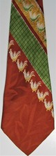 Vintage 1930s 1940s Modern Rooster Cock Men's Tie Necktie Jazz Big Band Era