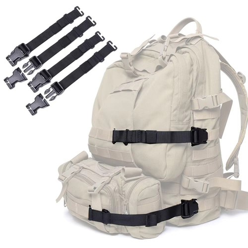 4x Molle System Straps With Buckle Clip Compression Straps Backpack Accessories - Picture 3 of 12