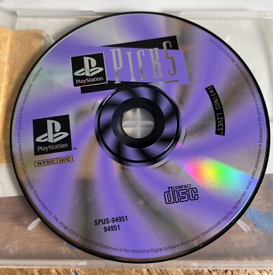 Sony Playstation Picks Demo Disc CD Purple PS1 Ridge Racer, Air