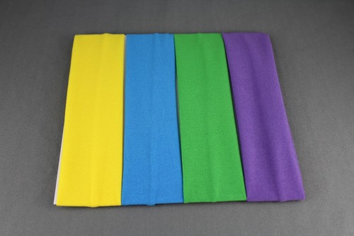Set pack of 4 solid sport sporty stretch elastic headband kids girls childrens - Picture 22 of 23