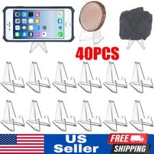 40PCS Clear Acrylic Trading Card Stands for Coins Sports Cards Display Holder US