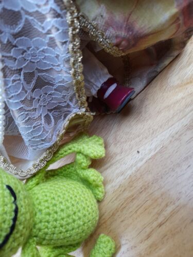 Bambole artistiche La principessa e la rana, OOKK Ragdoll, Amigurumi fatte a mano rana verde - Foto 3 di 10