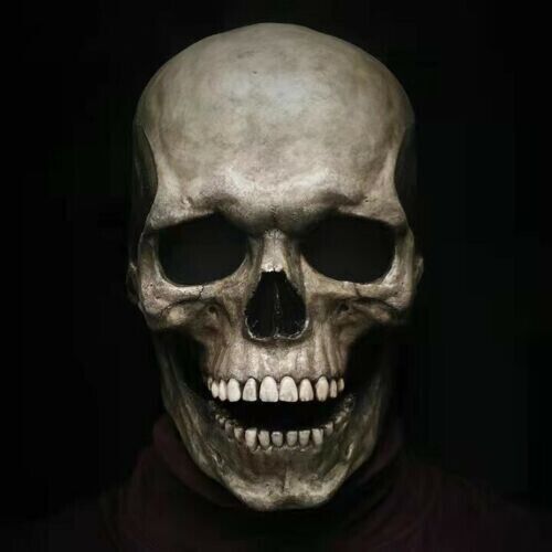 Menschlicher Totenkopf Maske Latex Skelett Kopf für Halloween Kostüm schrecklich gruselig Requisiten - Bild 1 von 5