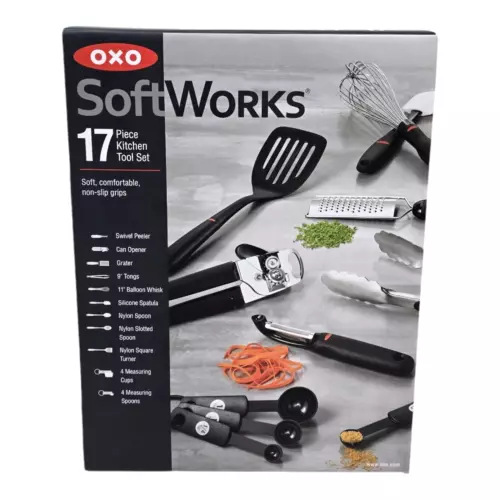 OXO SoftWorks 17 Piece Kitchen Tool Set Soft Comfortable Non-Slip Grips NEW