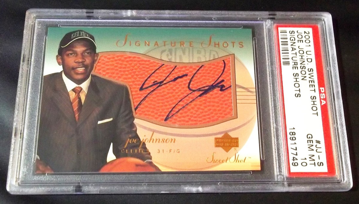 PSA 10 (POP 2) Rc Joe Johnson Auto 2001 UD Sweet Shots Rookie 
