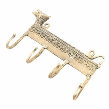 Neu Tuch Wandbehang Golden Antik Mantel Rack Messing Wand Haken Löwe Motiv Hut