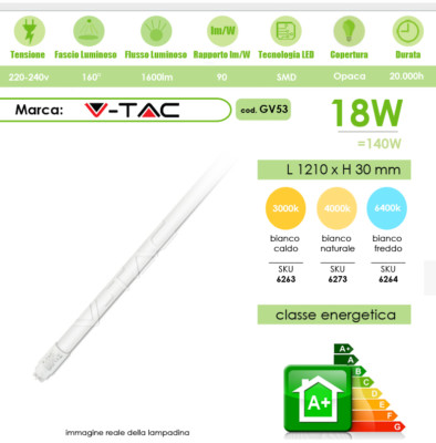 Tubo LED T8 18W 6000K 120CM Con Conexión A 1 Extremo - Foto 3