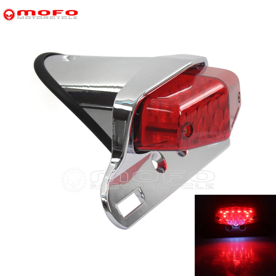 Luz trasera LED retro para motocicleta estilo Lucas luz de matrícula para Harley Bobber Foto 4 de 4