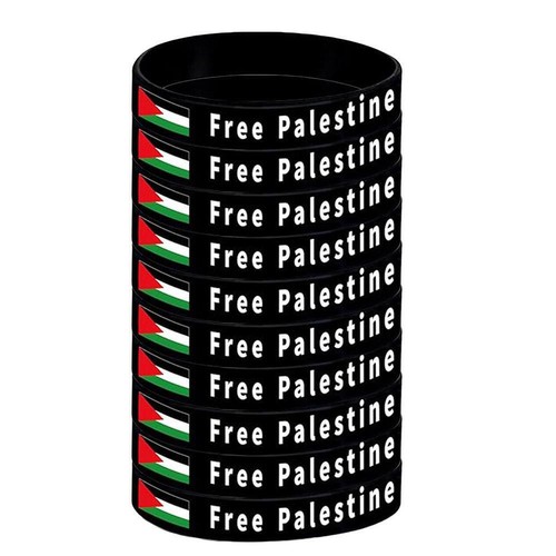 FREE PALESTINE SAVE GAZA * Silicone! Wristband Flag Bracelet L6C8 - Picture 5 of 17