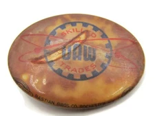 UAW Skilled Workers Union Pin Button Vintage Bastion Bros