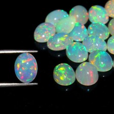 AAA Natural Ethiopian Welo Fire Opal Cabochon Oval Opal Loose Gemstone 7x9 MM