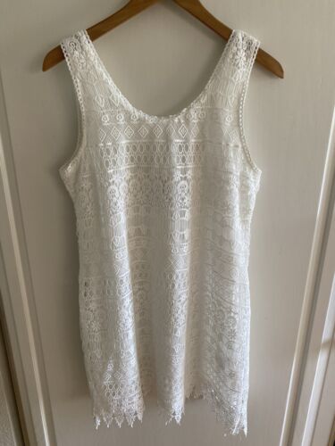 H&M Divided Size 12 Ivory Crocheted Lace Dress