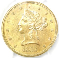 1880-S Liberty Gold Eagle $10 Coin - Certified PCGS MS63 (BU UNC) - $3,600 Value