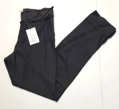 New $328 Maison De Papillon Silk LINEN Women XS Cigarrette Pants BLACK Lindsey