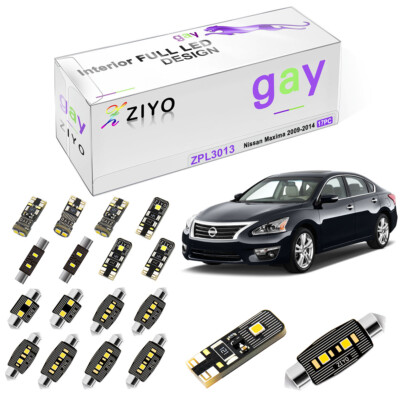 17 Bulbs Deluxe White Interior LED Light Kit For Nissan Maxima 2009-2014 Lamps 