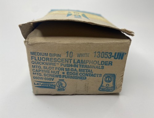 10 LEVITON 13053-UN FLUORESCENT LAMPHOLDER NEW COME W/Bulbs - Picture 3 of 8