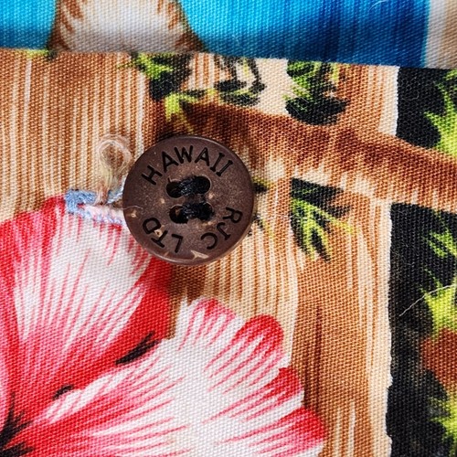 Vintage Toddler Hawaiian Button Shirt RJC Blue Water Scenic Islands Size 1T USA - Picture 5 of 6