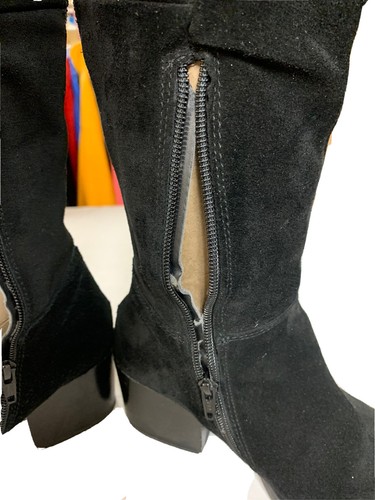 Steve Madden Rasmus Boots Women's US 8.5 M Black Leather Suede Over Knee - Picture 7 of 10