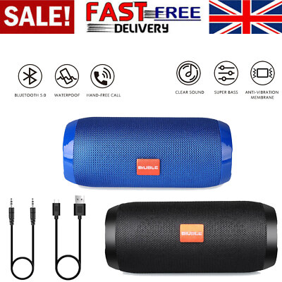 40W Portable Bluetooth Wireless Speaker Stereo Bass Loud USB AUX Cable FM  Gift UK