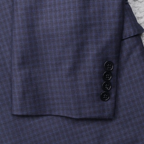 Armani Collezioni G Line Blazer Super 150's Blue Check Jacket Mens Size 44 - Picture 4 of 19