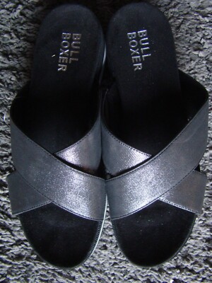 DAMEN PANTOLETTEN VON BULLBOXER - SCHWARZ/GLITZER - GR.42   !!! NEU !!!