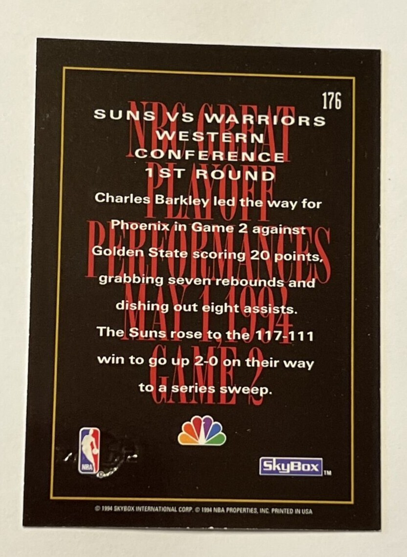 Charles Barkley Basketball Card #176 1994 Skybox NBA on NBC