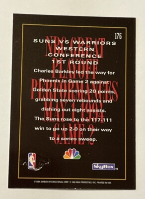 Charles Barkley Basketball Card #176 1994 Skybox NBA on NBC