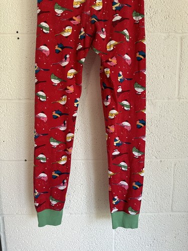 EUC Hanna Andersson Holiday Bird Pajamas SIZE 130 US 8 Red Multicolor - Picture 12 of 13