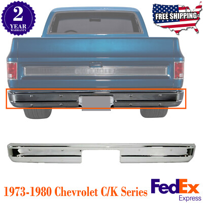 Rear Bumper Chrome Steel For 1973-1980 Chevrolet C/K Series
