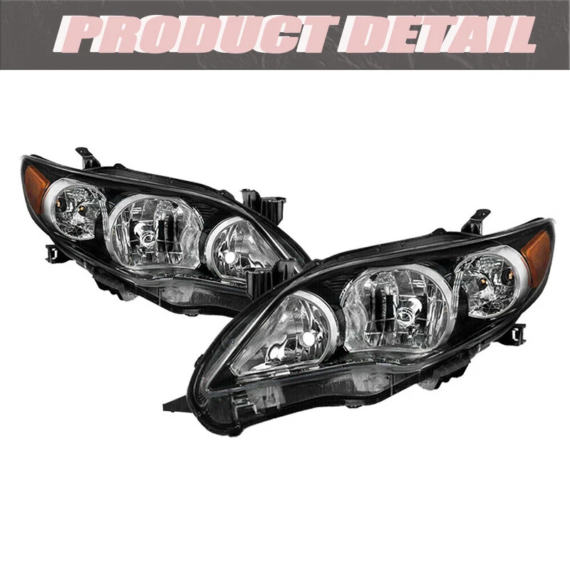 Fit 2011-2013 Toyota Corolla S XRS Black Headlights Headlamps LH RH 8111002B60 - Image 4 of 4