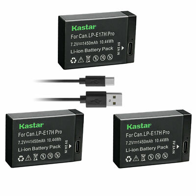 Kastar LP-E17HPro Batteries W/ Type-C for Canon EOS RP Mirrorless Digital Camera