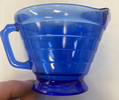 Vintage Cobalt Blue Depression Glass Creamer