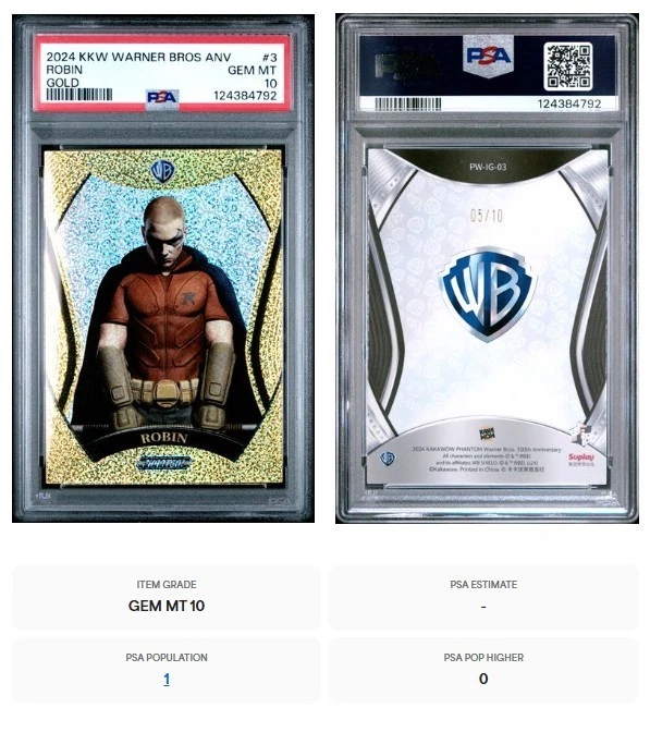 2024 Kakawow Warner Bros Anniv. #3 ROBIN Gold Speckle 05/10 - PSA 10 (Pop 1) DC - Image 3 of 3