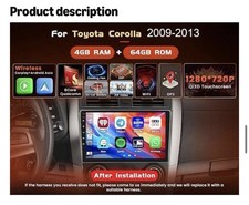   Hikity Qualcomm 8Core 4 64G 9" IPS QLED Touchscreen Toyota Corolla 2009-2013