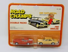 Road champs double pack Toyota 2000 GT Mercedes Benz 450 SEl Free Wheeling Rare